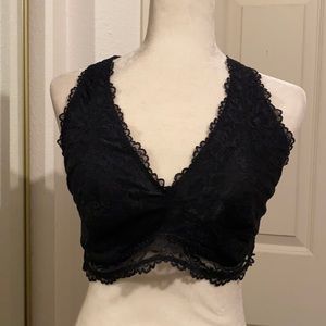 1X Savage Fenton black lace floral bra